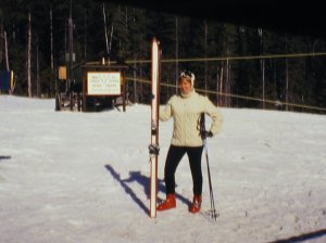 Mom with skis